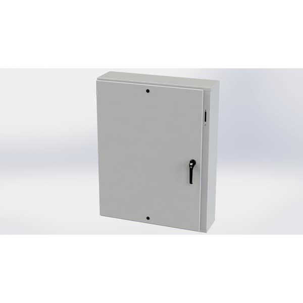 3 Point Latch with Padlock Handle Electrical Enclosures, 48 in H, 10 in D, 37.38 in W, Carbon Steel